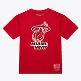 Red Miami Heat Unisex Hardwood Classics Arch T-Shirt | NBA