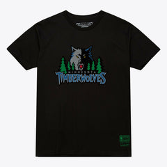 Black Minnesota Timberwolves Unisex Hardwood Classics Arch T-Shirt | NBA