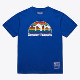 Royal Denver Nuggets Unisex Hardwood Classics Basic Logo Arch T-Shirt sale | NBA