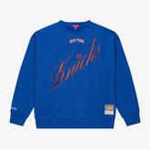 Royal New York Knicks Women's Hardwood Classics Script Lightweight Sweatshirt | NBA