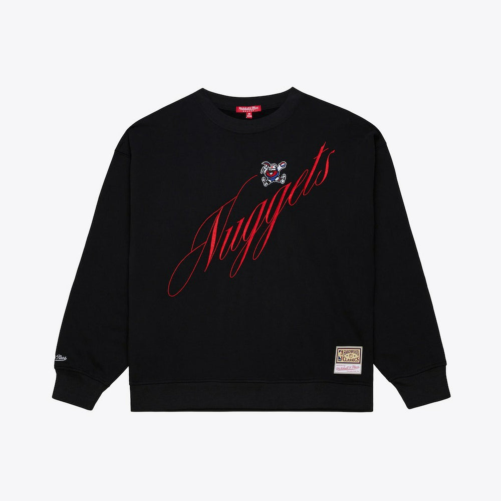 Black Denver Nuggets Women's Hardwood Classics Script Lightweight Sweatshirt sale | NBA