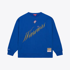 Royal Golden State Warriors Women's Hardwood Classics Script Lightweight Sweatshirt sale | NBA