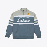 Blue Los Angeles Lakers Thunderstorm Head Coach Quarter-Zip Jacket | NBA