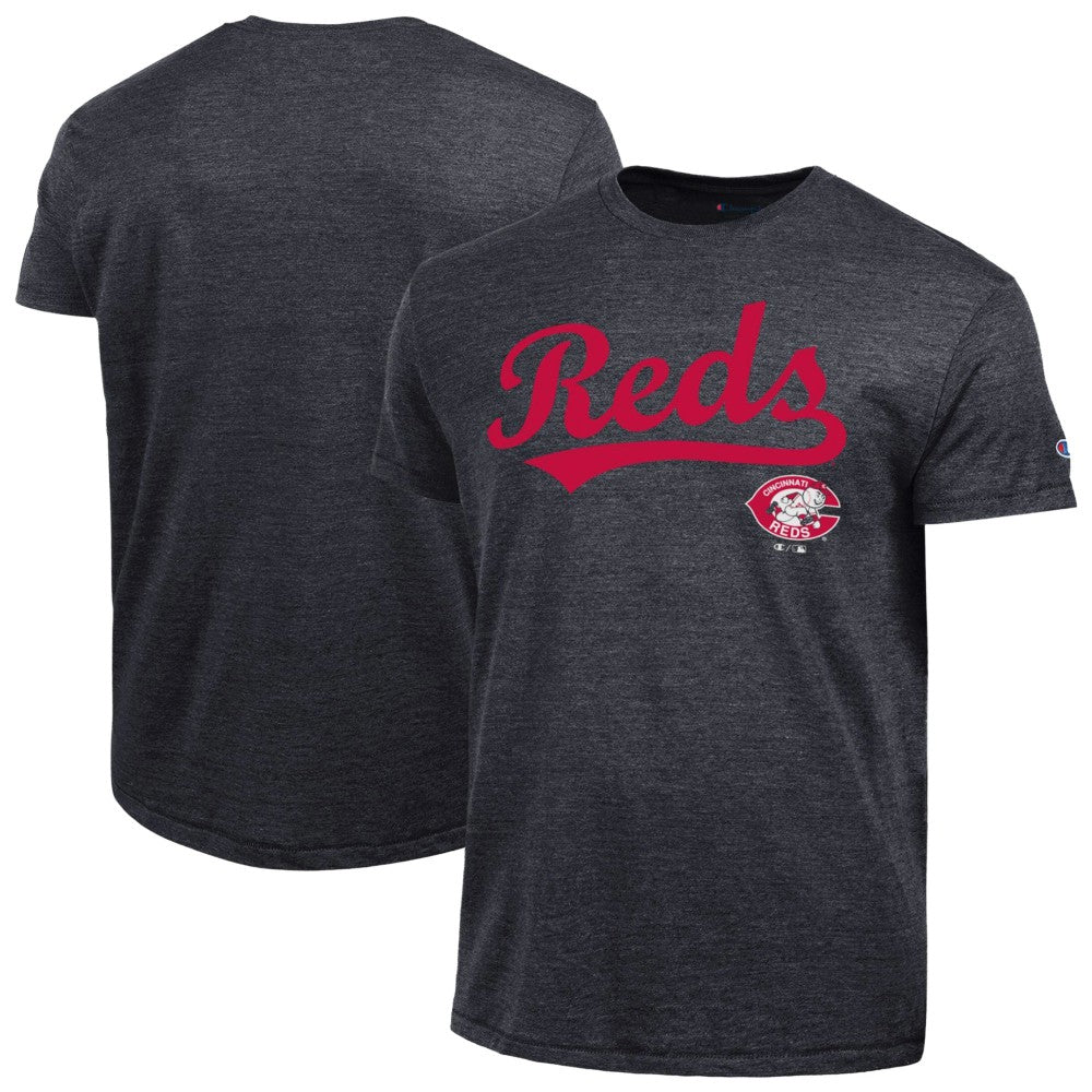 Cincinnati Reds Champion Cooperstown Wordmark Lockup Tri-Blend T-Shirt - MLB T-shirts