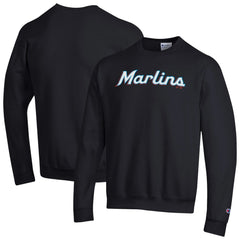 Miami Marlins Champion Powerblend Wordmark Sweatshirt - MLB Sweatshirts