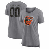 Baltimore Orioles Women's Heritage Personalized Any Name & Number Tri-Blend T-Shirt - MLB T-shirts