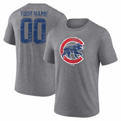 Chicago Cubs Heritage Personalized Any Name & Number Tri-Blend T-Shirt - MLB T-shirts
