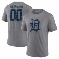Detroit Tigers Heritage Personalized Any Name & Number Tri-Blend T-Shirt - MLB T-shirts