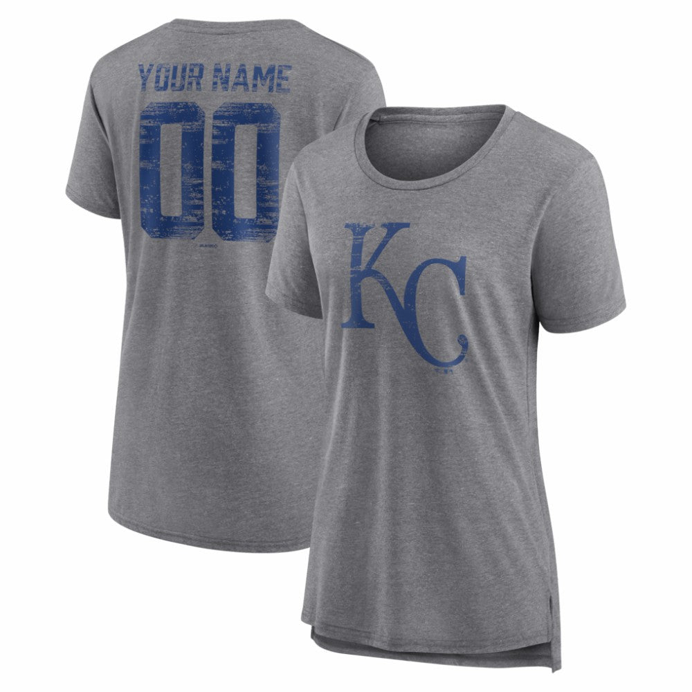 Kansas City Royals Women's Heritage Personalized Any Name & Number Tri-Blend T-Shirt - MLB T-shirts