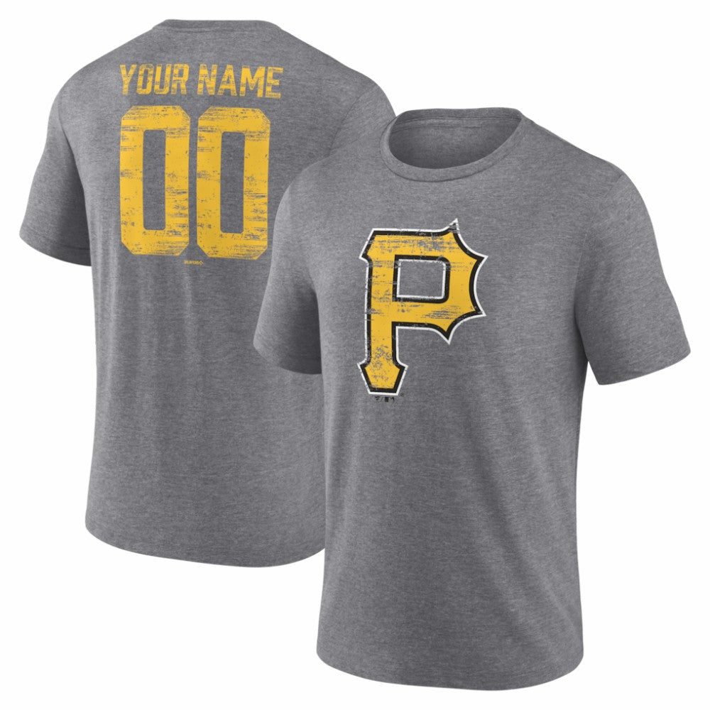 Pittsburgh Pirates Heritage Personalized Any Name & Number Tri-Blend T-Shirt - MLB T-shirts
