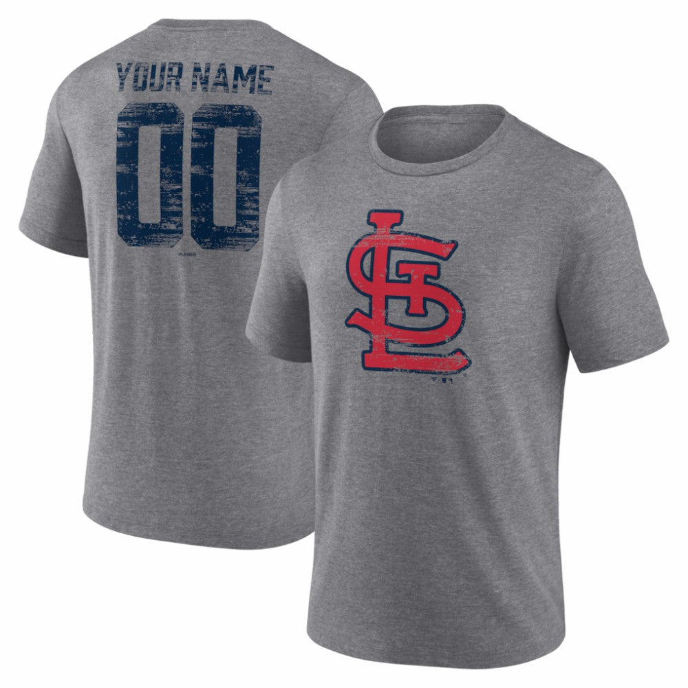 St. Louis Cardinals Heritage Personalized Any Name & Number Tri-Blend T-Shirt - MLB T-shirts