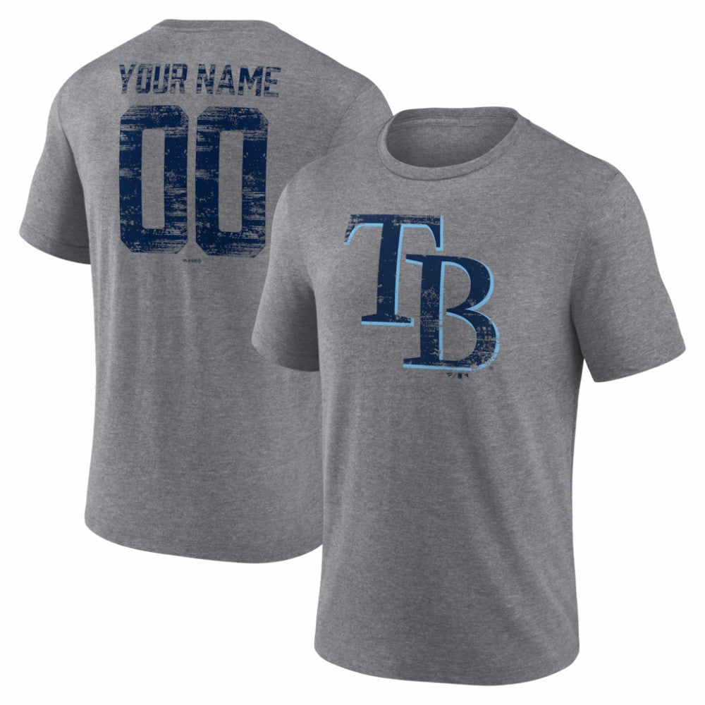 Tampa Bay Rays Heritage Personalized Any Name & Number Tri-Blend T-Shirt - MLB T-shirts
