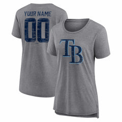 Tampa Bay Rays Women's Heritage Personalized Any Name & Number Tri-Blend T-Shirt - MLB T-shirts