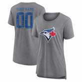 Toronto Blue Jays Women's Heritage Personalized Any Name & Number Tri-Blend T-Shirt - MLB T-shirts