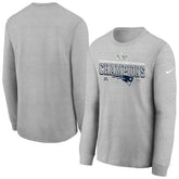 New England Patriots Youth 2025 AFC Champions Locker Room Trophy Collection Long Sleeve T-Shirt | NFL Hot