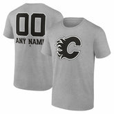 Calgary Flames Big & Tall Personalized Name & Number Monochrome T-Shirt - NHL T-shirts