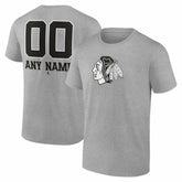 Chicago Blackhawks Big & Tall Personalized Name & Number Monochrome T-Shirt - NHL T-shirts