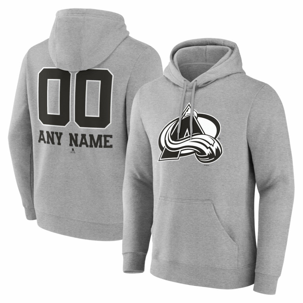 Colorado Avalanche Big & Tall Personalized Name & Number Monochrome Pullover Hoodie - NHL Hoodies