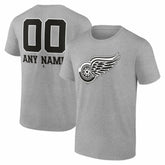 Detroit Red Wings Big & Tall Personalized Name & Number Monochrome T-Shirt - NHL T-shirts