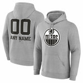 Edmonton Oilers Big & Tall Personalized Name & Number Monochrome Pullover Hoodie - NHL Hoodies
