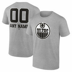 Edmonton Oilers Big & Tall Personalized Name & Number Monochrome T-Shirt - NHL T-shirts