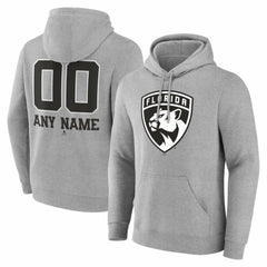 Florida Panthers Big & Tall Personalized Name & Number Monochrome Pullover Hoodie - NHL Hoodies