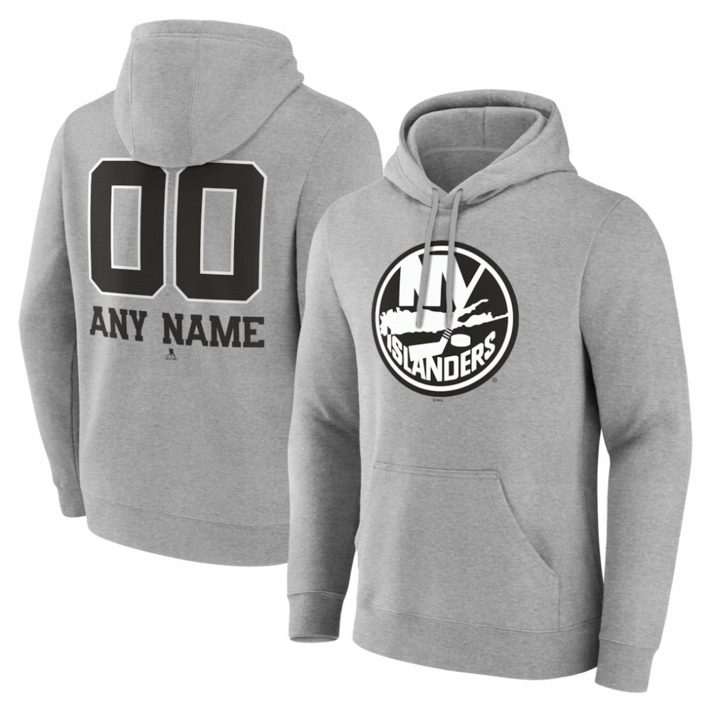 New York Islanders Big & Tall Personalized Name & Number Monochrome Pullover Hoodie - NHL Hoodies