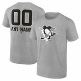 Pittsburgh Penguins Big & Tall Personalized Name & Number Monochrome T-Shirt - NHL T-shirts