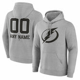 Tampa Bay Lightning Big & Tall Personalized Name & Number Monochrome Pullover Hoodie - NHL Hoodies