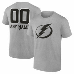 Tampa Bay Lightning Big & Tall Personalized Name & Number Monochrome T-Shirt - NHL T-shirts