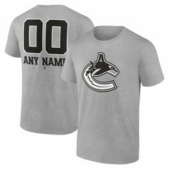 Vancouver Canucks Big & Tall Personalized Name & Number Monochrome T-Shirt - NHL T-shirts
