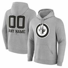 Winnipeg Jets Big & Tall Personalized Name & Number Monochrome Pullover Hoodie - NHL Hoodies