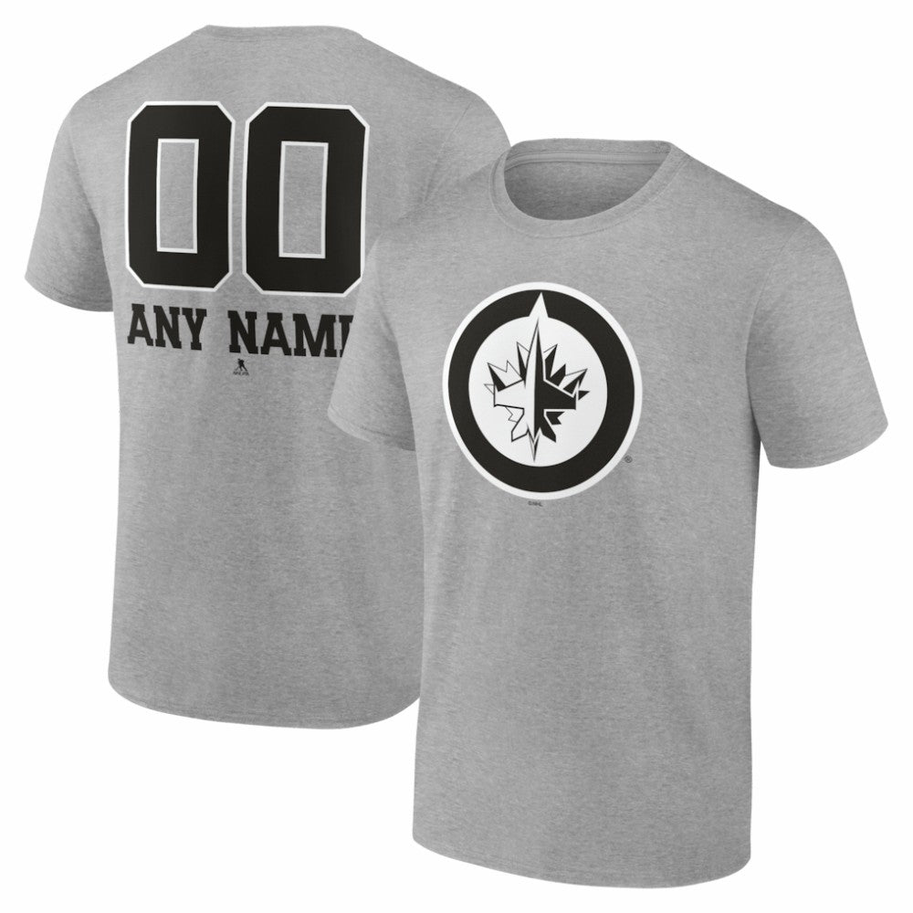 Winnipeg Jets Big & Tall Personalized Name & Number Monochrome T-Shirt - NHL T-shirts