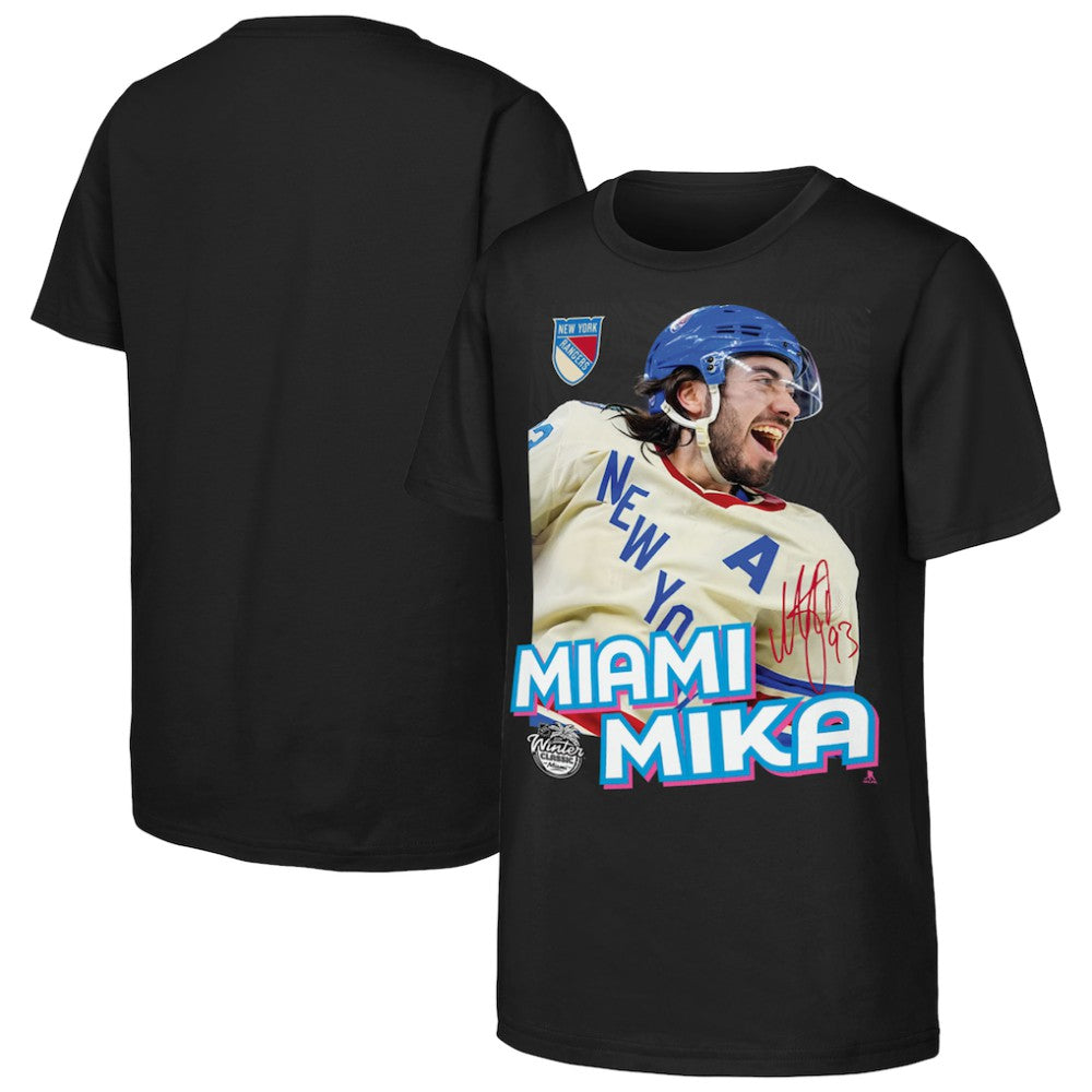 Mika Zibanejad New York Rangers Outerstuff Youth Miami Mika T-Shirt - NHL T-shirts