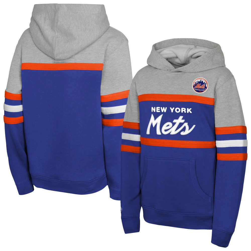 New York Mets Mitchell & Ness Youth Cooperstown Head Coach Pullover Hoodie - MLB Hoodies