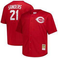 Deion Sanders Cincinnati Reds Mitchell & Ness Big & Tall Cooperstown Mesh Batting Practice Jersey - MLB Jerseys