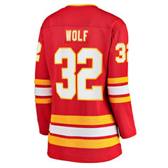 Dustin Wolf Calgary Flames Fanatics Women's Home Breakaway Jersey - NHL Jerseys