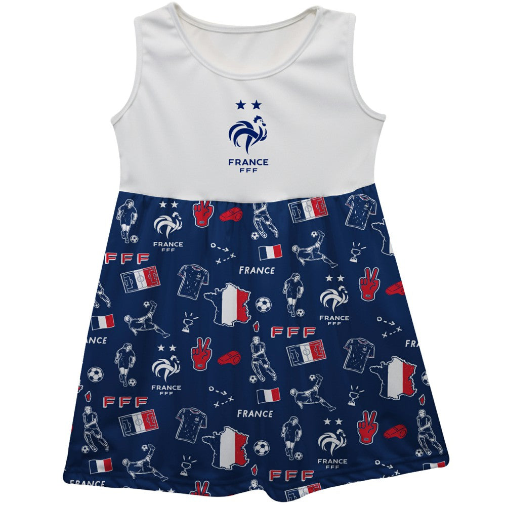 France National Team Vive La Fete Girls Toddler Impressions Artwork Tank Top Dress for sale - Navy