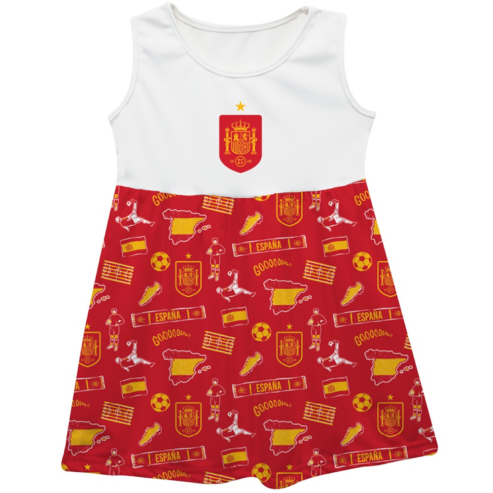 Spain National Team Vive La Fete Girls Youth Impressions Artwork Tank Top Dress for sale - Red