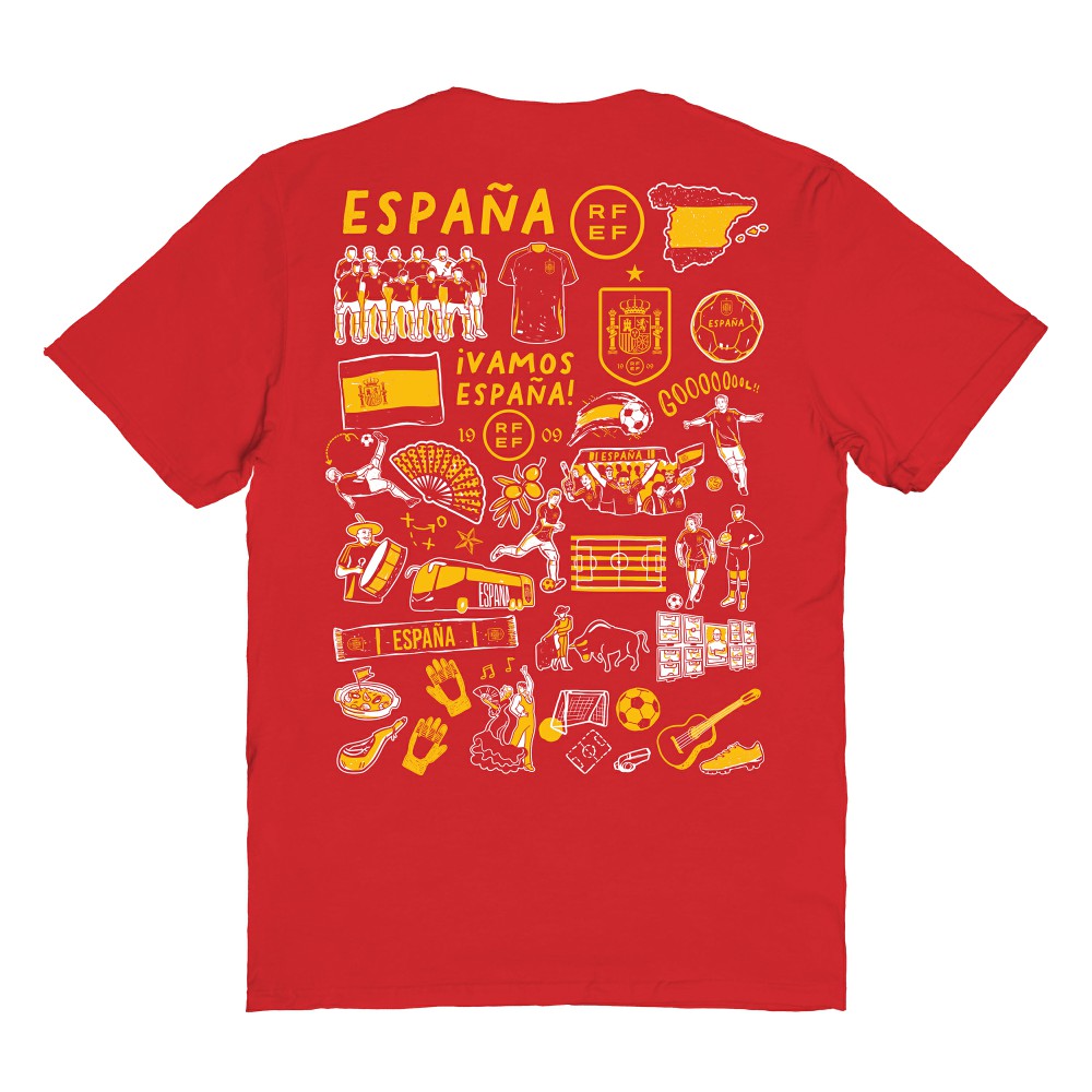 Spain National Team Vive La Fete Women's Impressions Artwork Fitted T-Shirt for sale - Red