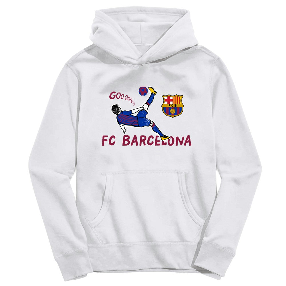 Barcelona Vive La Fete Youth Chilena Style Hoodie on sale - White