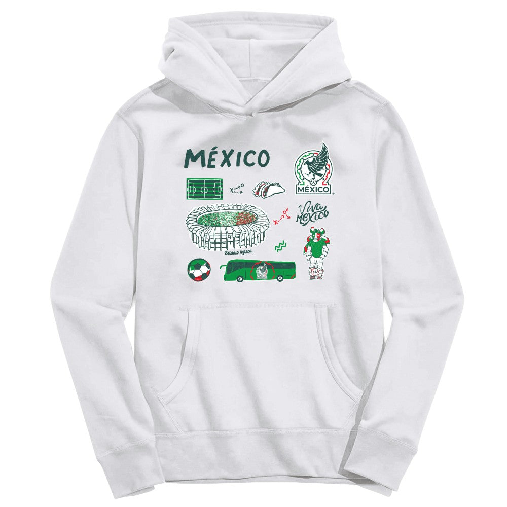 Mexico National Team Vive La Fete Toddler Impressions Icons Hoodie for sale - White