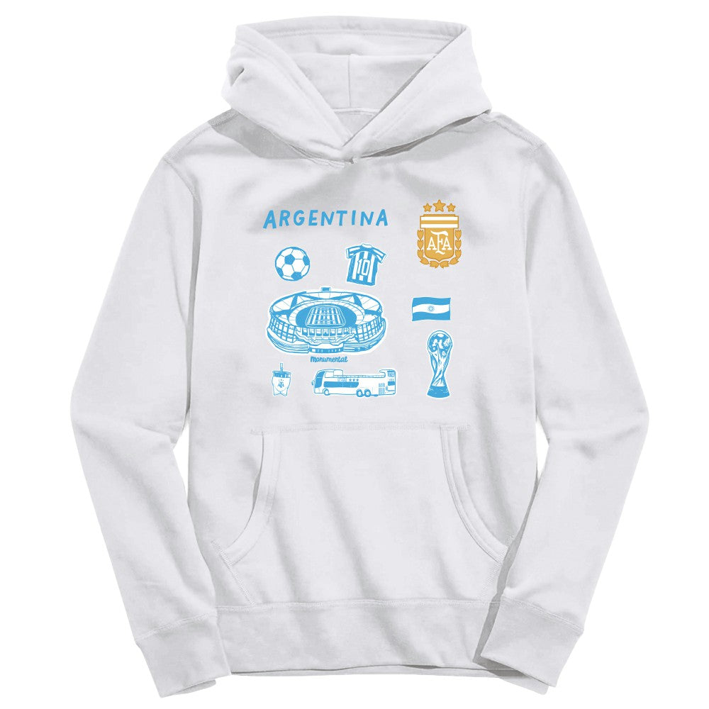 Argentina National Team Vive La Fete Toddler Impressions Icons Hoodie for sale - White