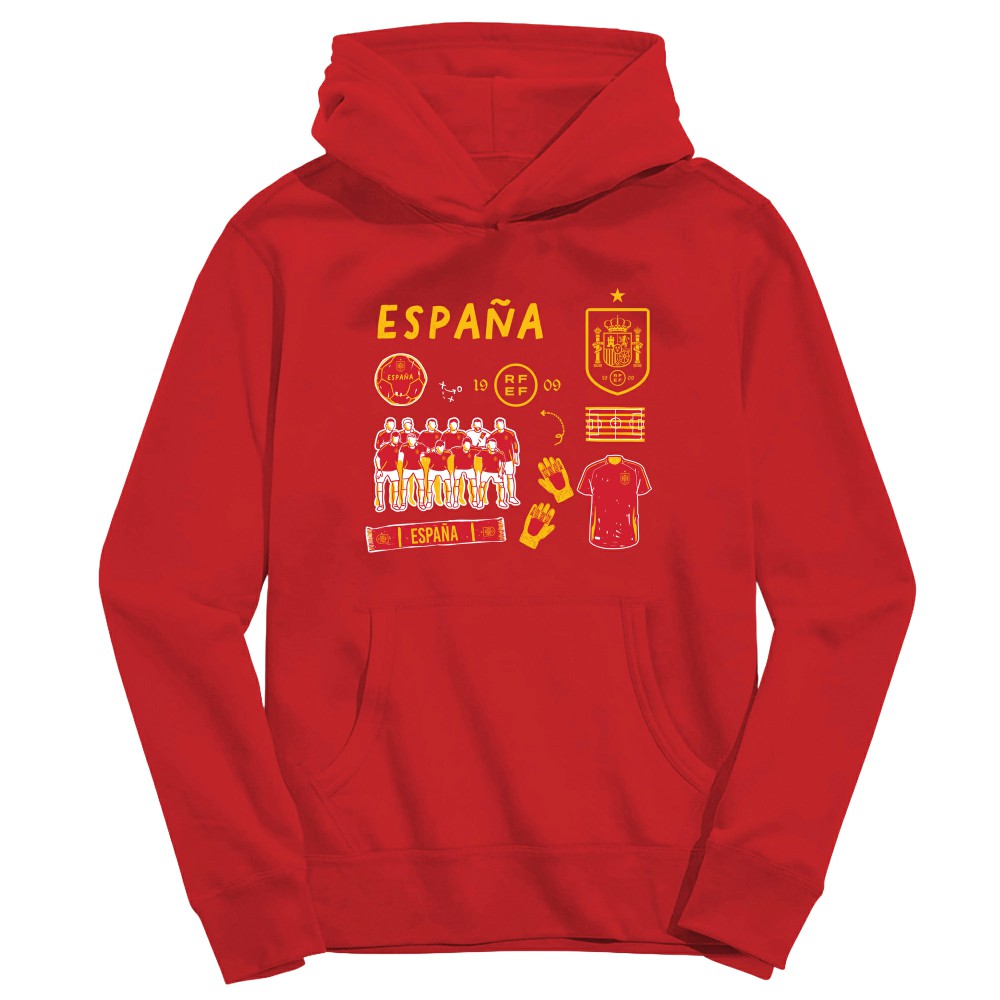 Spain National Team Vive La Fete Toddler Impressions Icons Hoodie for sale - Red
