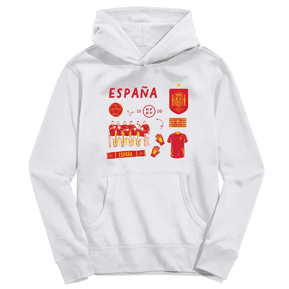 Spain National Team Vive La Fete Toddler Impressions Icons Hoodie for sale - White