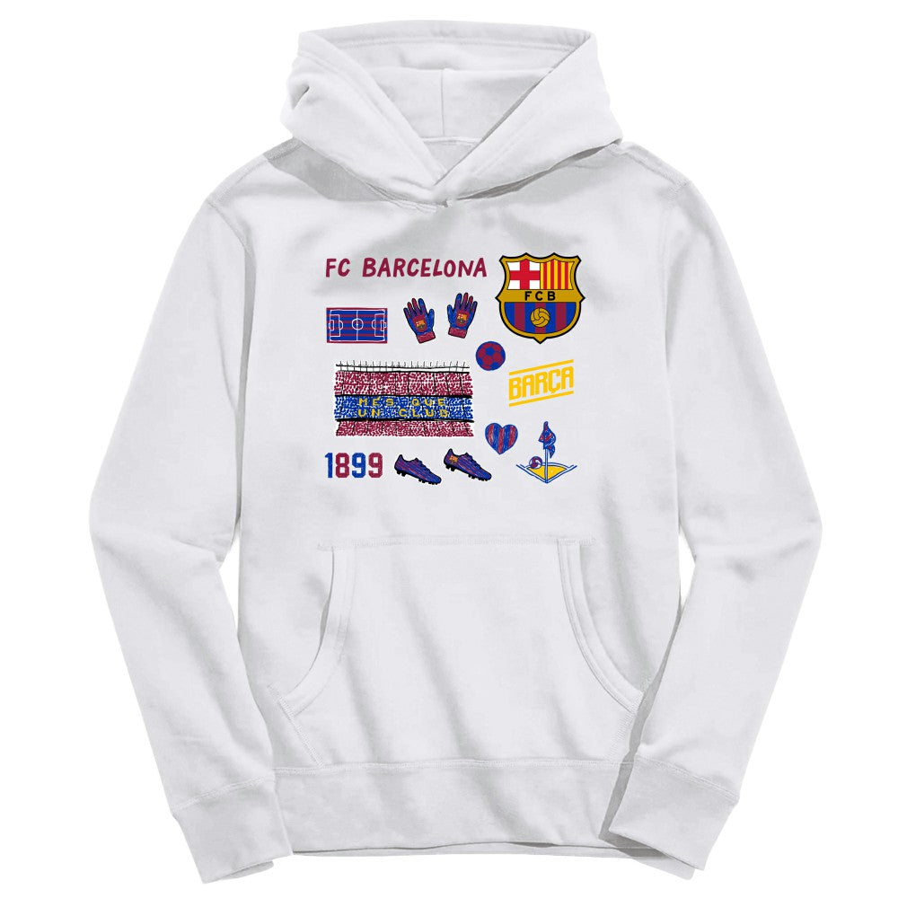 Barcelona Vive La Fete Toddler Impressions Icons Hoodie on sale - White