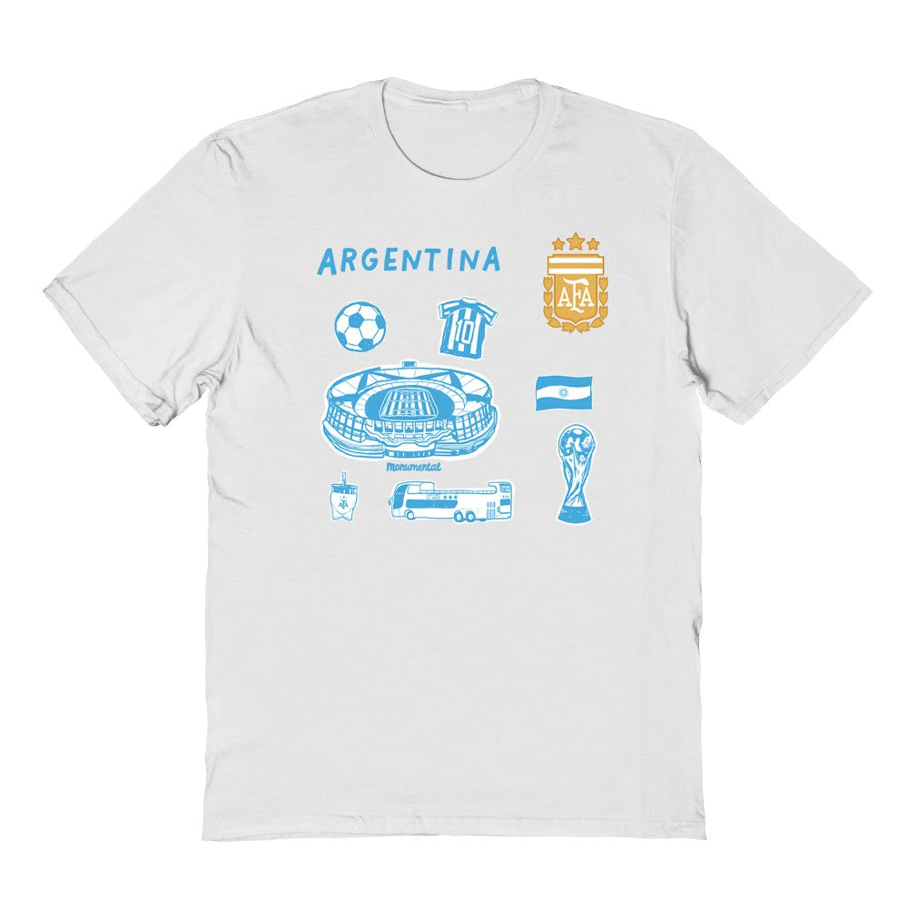 Argentina National Team Vive La Fete Youth Impressions Icons T-Shirt for sale - White