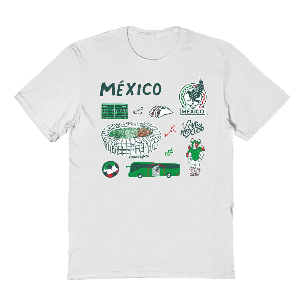 Mexico National Team Vive La Fete Youth Impressions Icons T-Shirt for sale - White