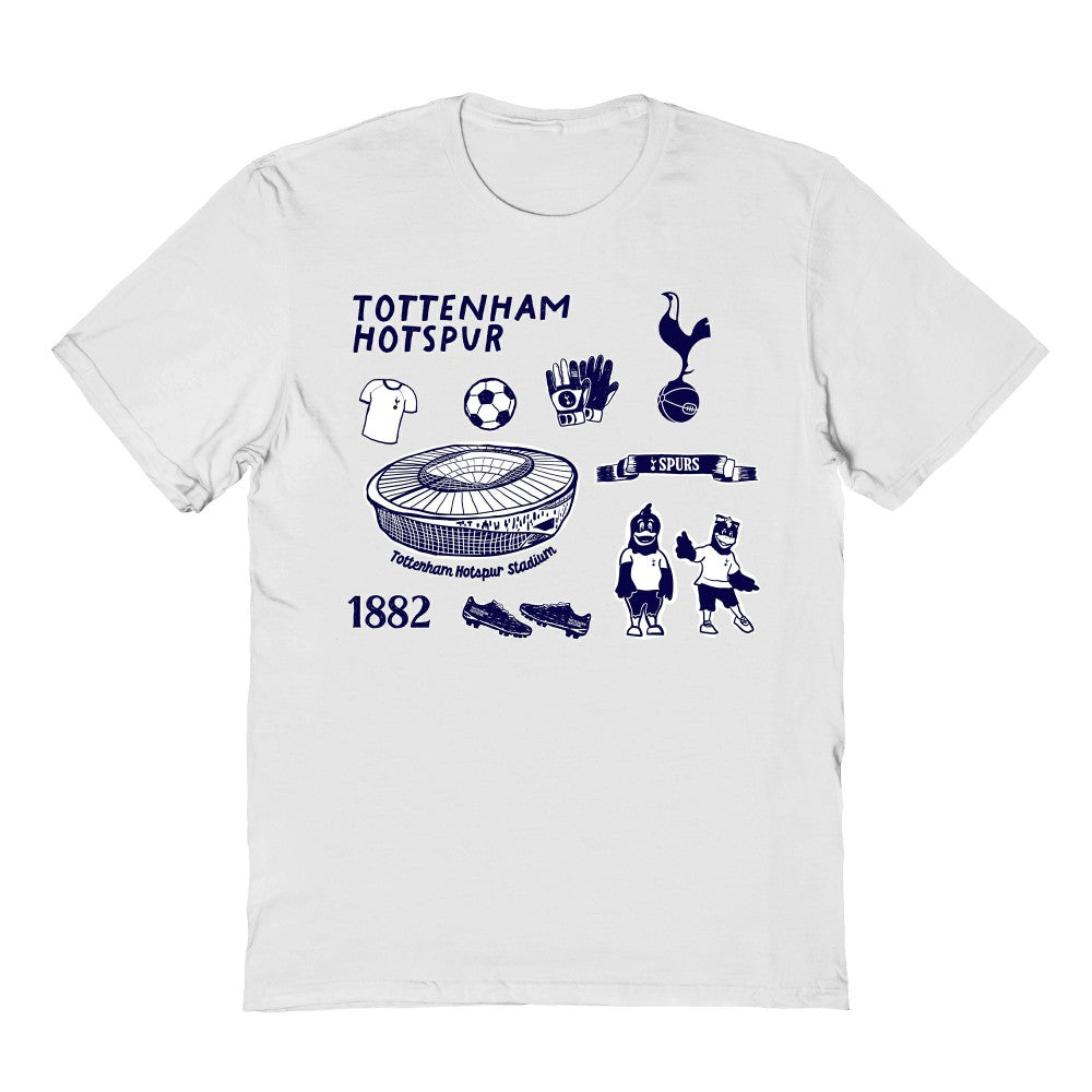 Tottenham Hotspur Vive La Fete Youth Impressions Icons T-Shirt Sale - White