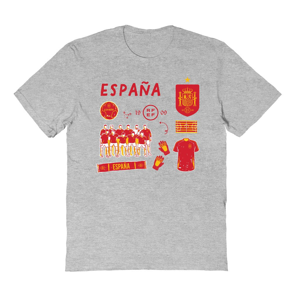 Spain National Team Vive La Fete Youth Impressions Icons T-Shirt for sale - Gray